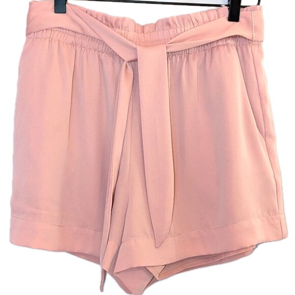 NWT BCBGeneration | Satin Belted High Rise Drapey Pink Rose Shorts | Size Medium - Picture 5 of 9